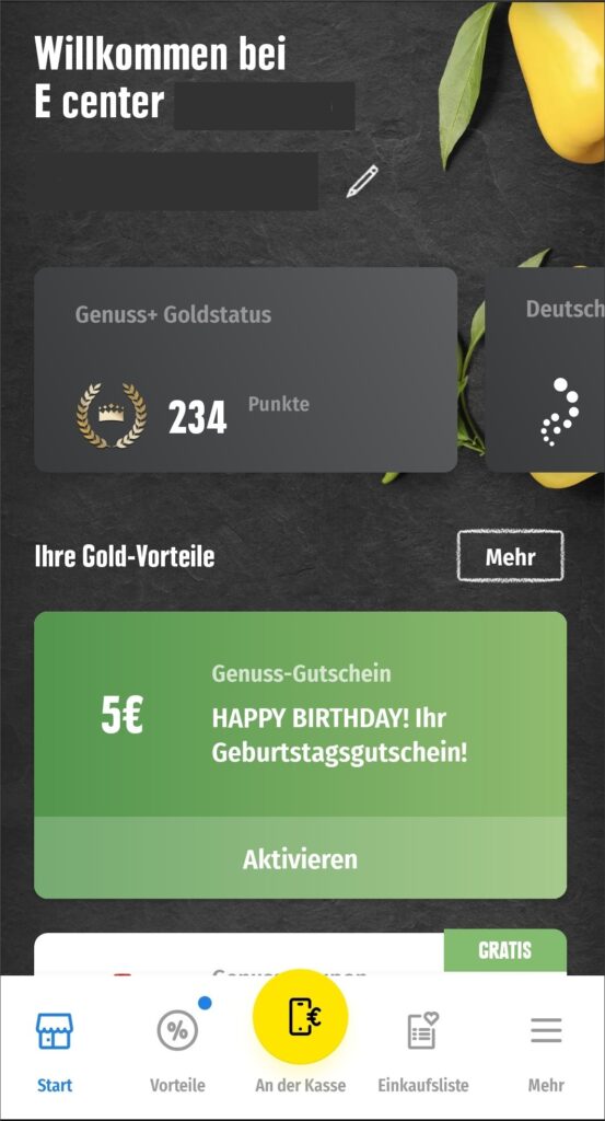 EDEKA App - 5 EUR Geburtstagsgutschein